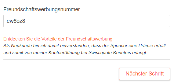 Swissquote Freundschaftsnummer